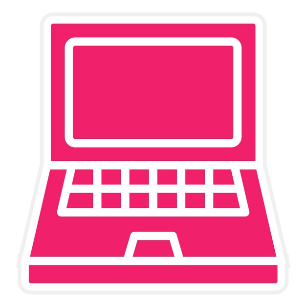 Estilo del icono del portátil de diseño vectorial