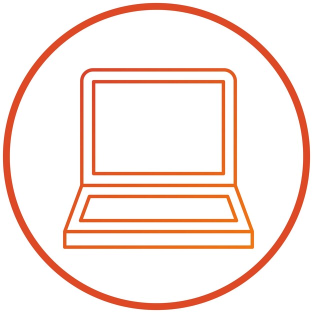 Estilo del icono del portátil de diseño vectorial