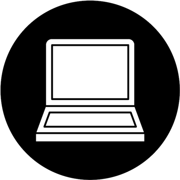 Estilo del icono del portátil de diseño vectorial