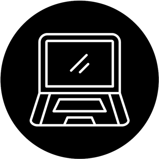 Estilo del icono del portátil de diseño vectorial