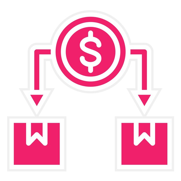 Estilo del icono de posicionamiento de mercado de diseño vectorial