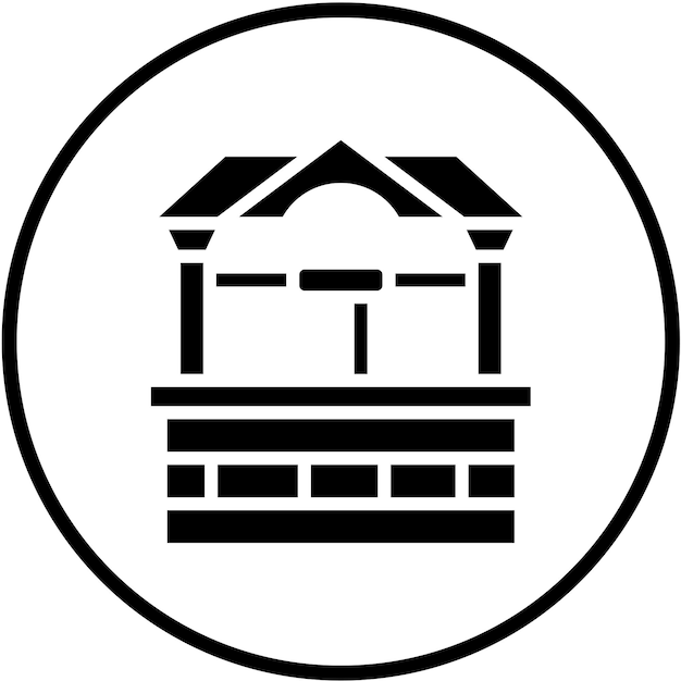 Estilo del icono del pozo de agua de diseño vectorial