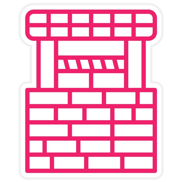 Estilo del icono del pozo de agua de diseño vectorial