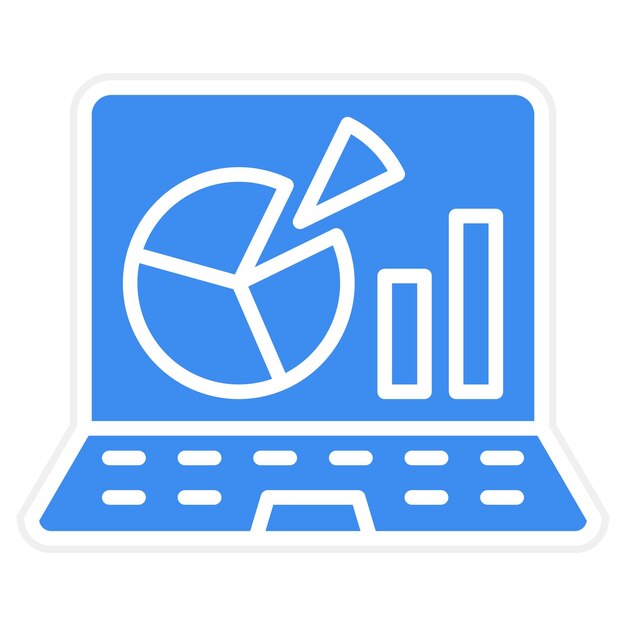 Estilo del icono de la presentación de la computadora portátil de diseño vectorial
