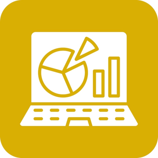 Estilo del icono de la presentación de la computadora portátil de diseño vectorial