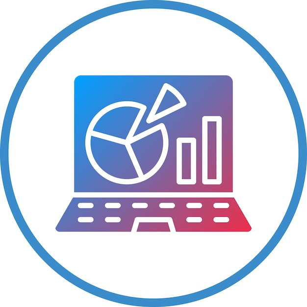 Estilo del icono de la presentación de la computadora portátil de diseño vectorial