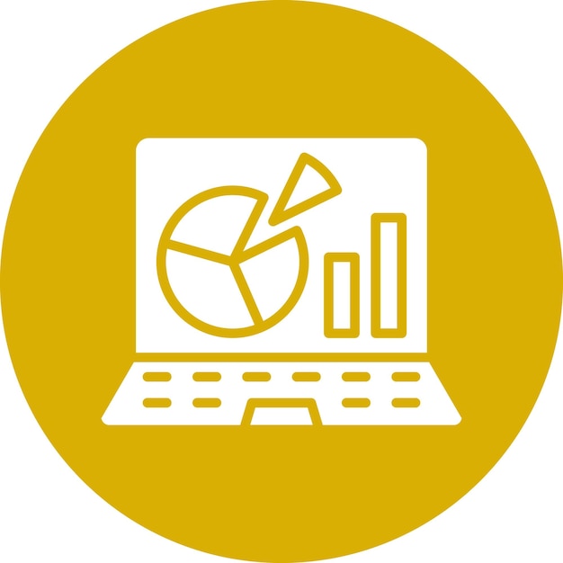 Estilo del icono de la presentación de la computadora portátil de diseño vectorial
