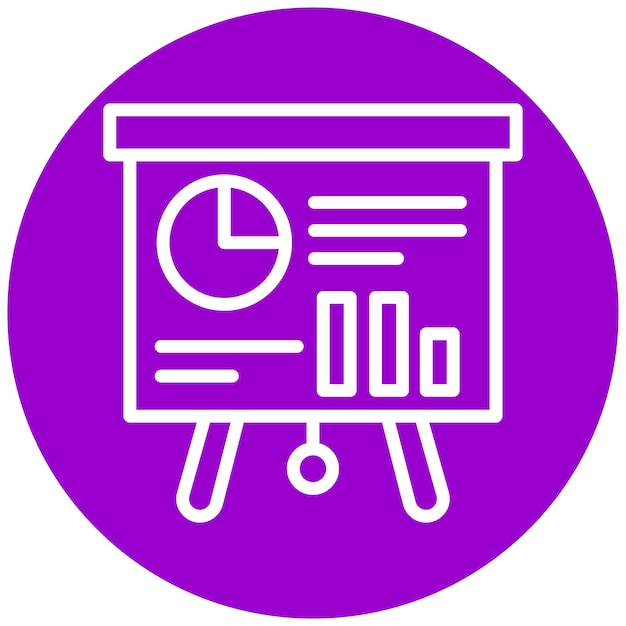 Estilo del icono de presentación del diseño vectorial