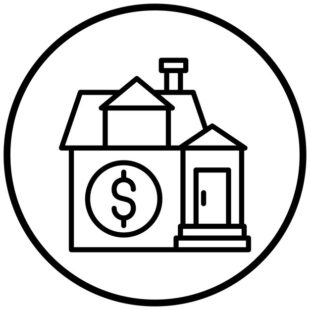 Estilo del icono de préstamo de la casa de diseño vectorial