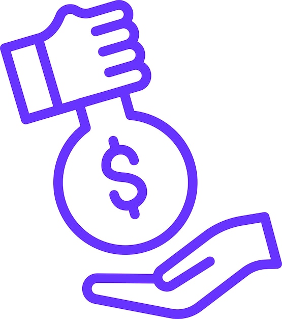Estilo del icono de préstamo de diseño vectorial