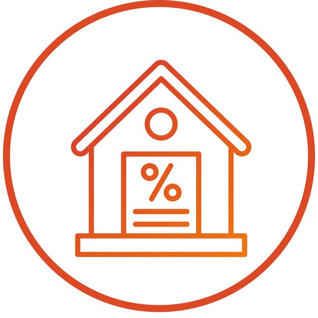Estilo de icono de préstamo hipotecario de diseño vectorial