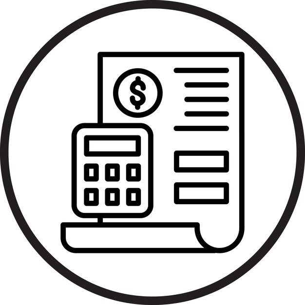 Estilo del icono del presupuesto del diseño vectorial