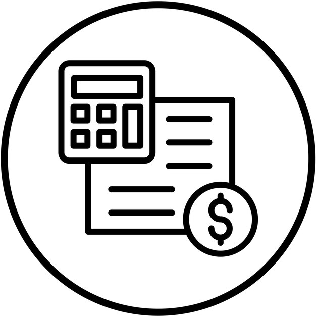 Estilo del icono del presupuesto del diseño vectorial