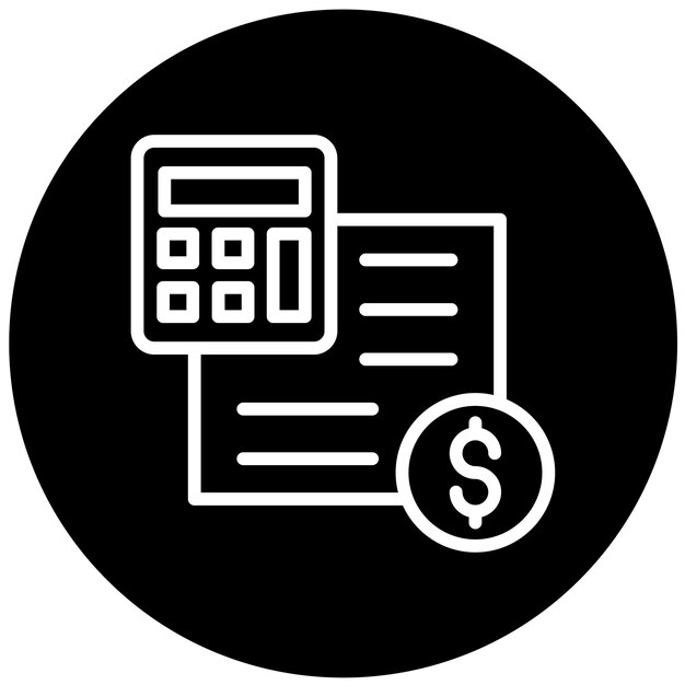 Estilo del icono del presupuesto del diseño vectorial