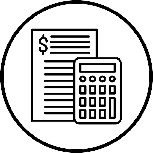 Estilo del icono del presupuesto del diseño vectorial