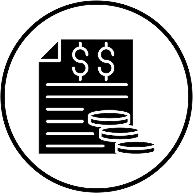 Estilo del icono del presupuesto del diseño vectorial