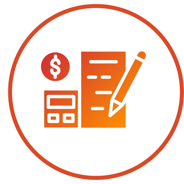 Estilo del icono del presupuesto del diseño vectorial