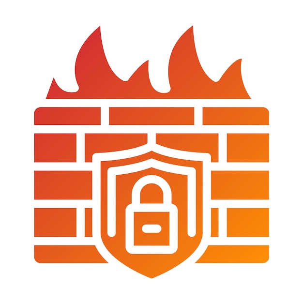 Estilo del icono de privacidad del cortafuegos de diseño vectorial