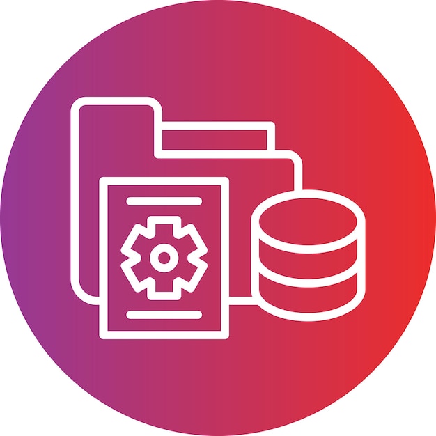 Estilo del icono del procesador de datos de diseño vectorial