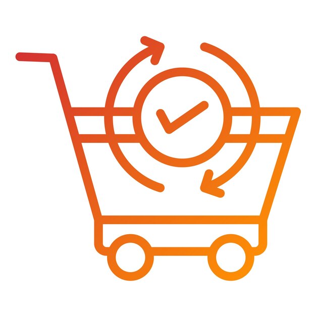 Estilo del icono del proceso de comprobación del diseño vectorial