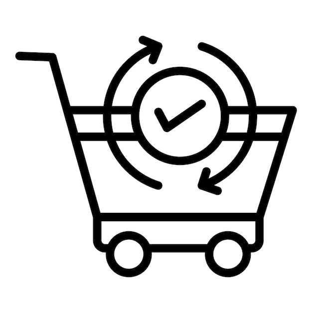 Estilo del icono del proceso de comprobación del diseño vectorial