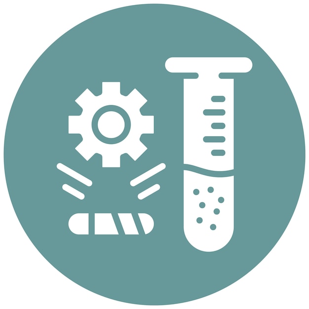 Estilo del icono del proceso del laboratorio de diseño vectorial