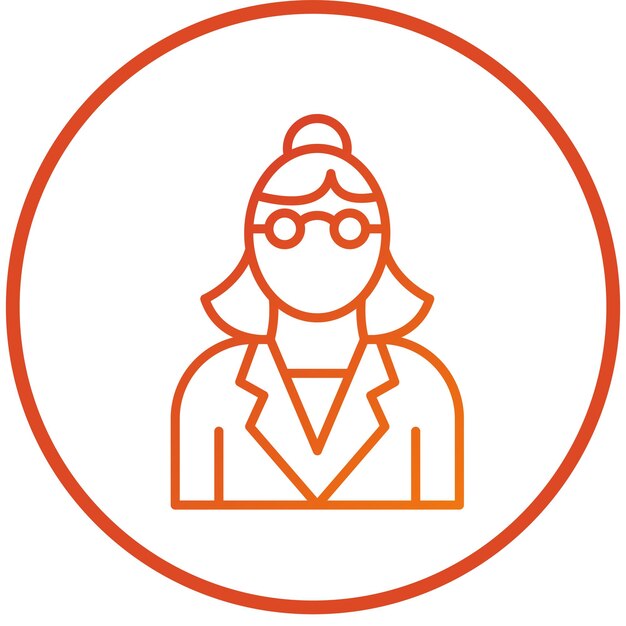 Estilo de icono del profesor femenino