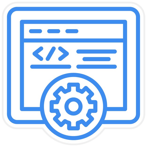 Vector estilo del icono de programación web