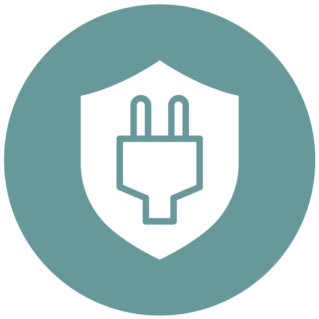 Estilo del icono de protección contra sobrecarga de diseño vectorial