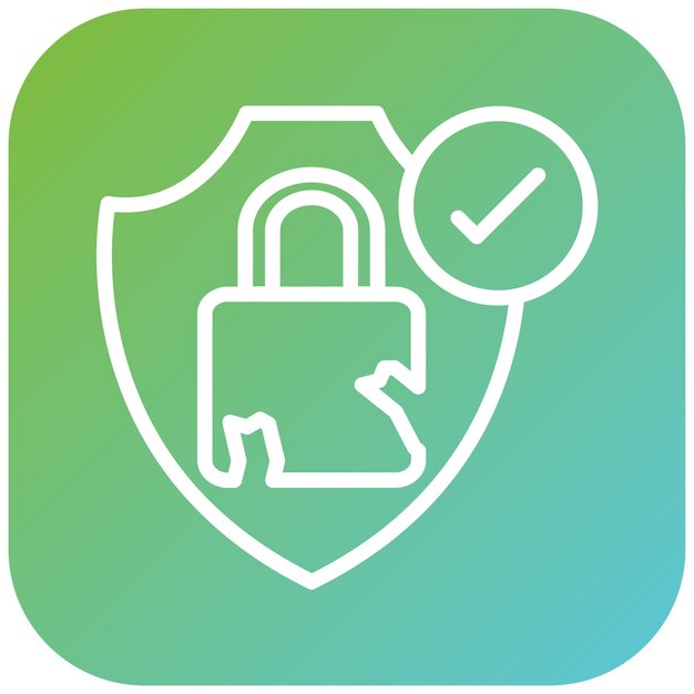 Estilo del icono de protección contra violaciones de diseño vectorial