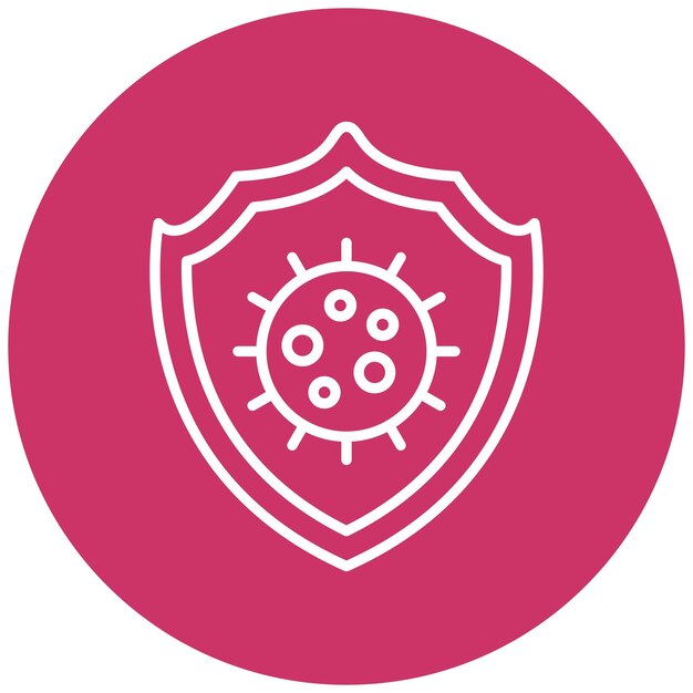 Estilo del icono de protección contra virus de diseño vectorial