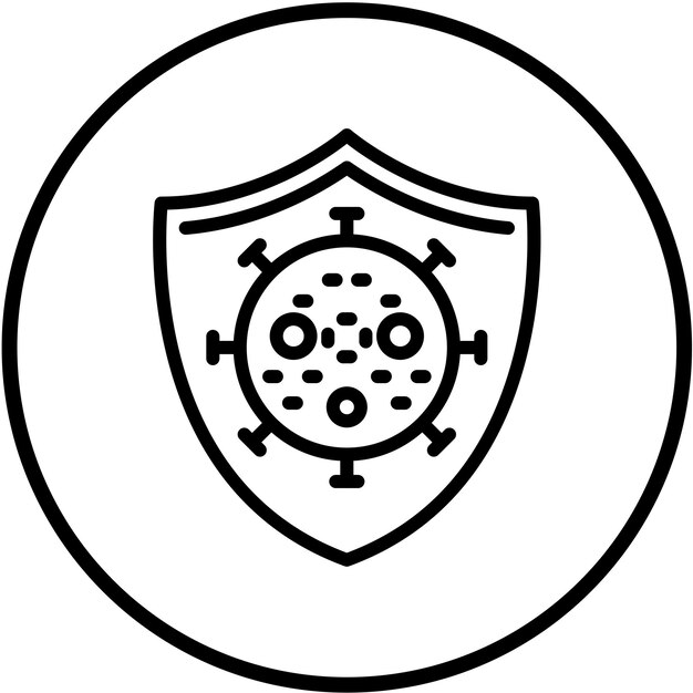 Estilo del icono de protección contra virus de diseño vectorial