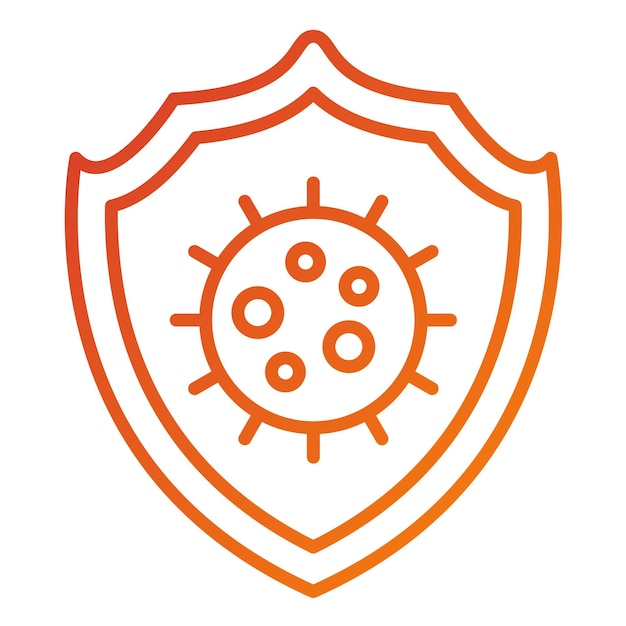 Estilo del icono de protección contra virus de diseño vectorial