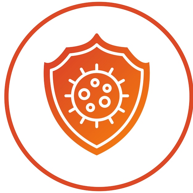 Estilo del icono de protección contra virus de diseño vectorial