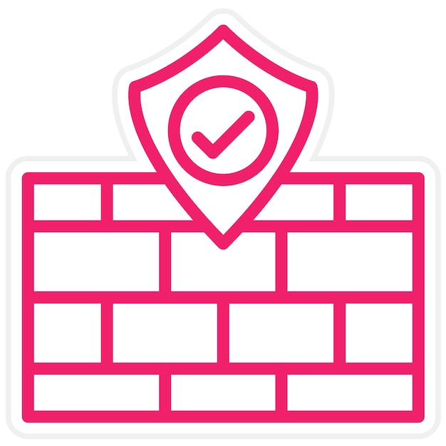 Estilo del icono de protección del cortafuegos de diseño vectorial