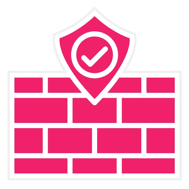 Estilo del icono de protección del cortafuegos de diseño vectorial