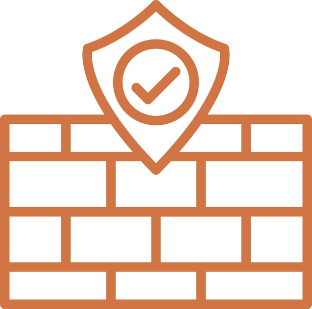 Estilo del icono de protección del cortafuegos de diseño vectorial