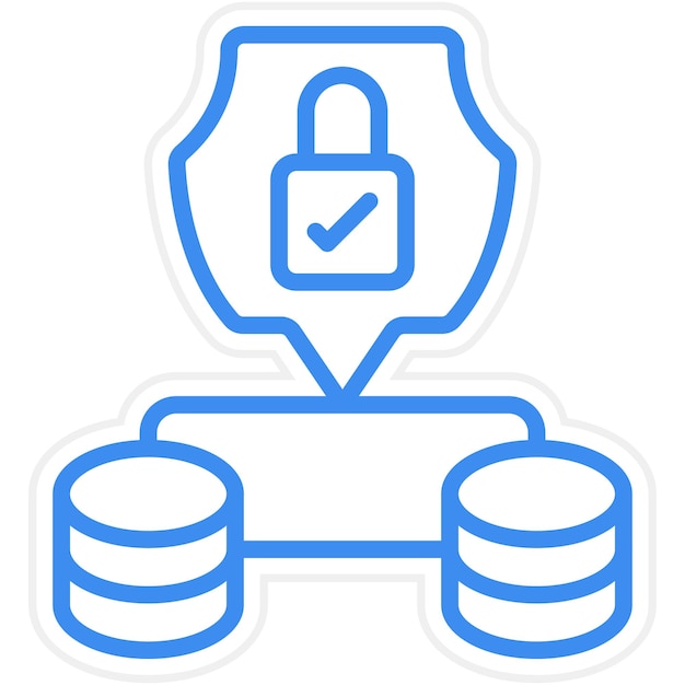 Estilo del icono de protección de datos de diseño vectorial