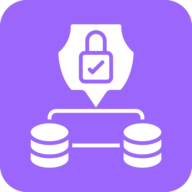 Estilo del icono de protección de datos de diseño vectorial