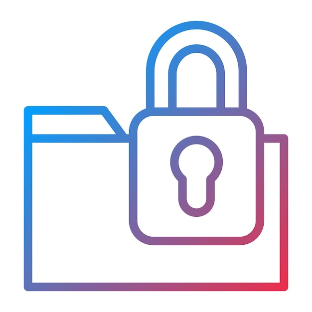 Estilo del icono de protección de datos de diseño vectorial