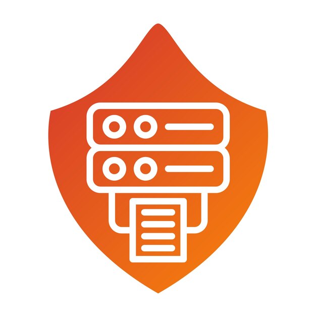 Estilo del icono de protección de datos de diseño vectorial