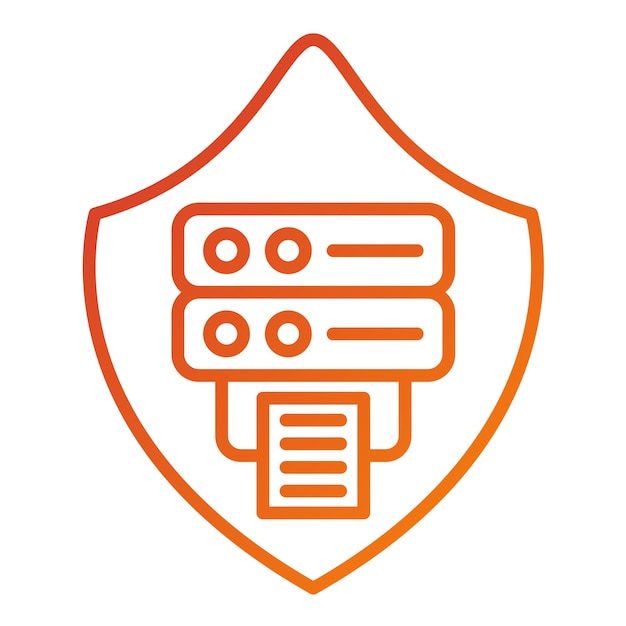 Estilo del icono de protección de datos de diseño vectorial