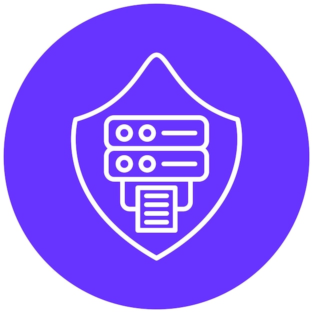 Estilo del icono de protección de datos de diseño vectorial