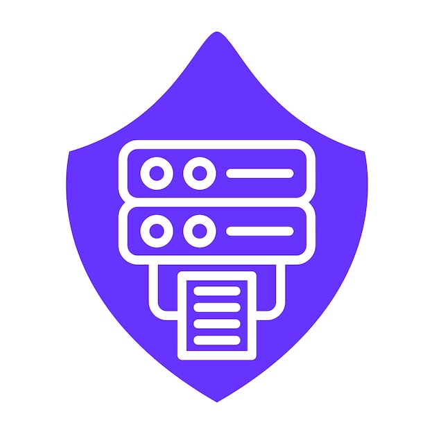 Estilo del icono de protección de datos de diseño vectorial