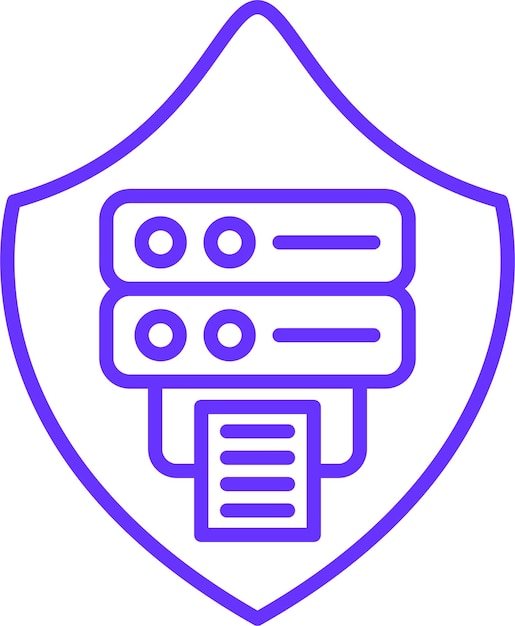Estilo del icono de protección de datos de diseño vectorial