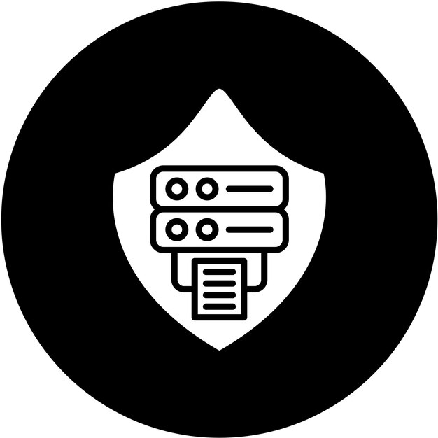 Estilo del icono de protección de datos de diseño vectorial