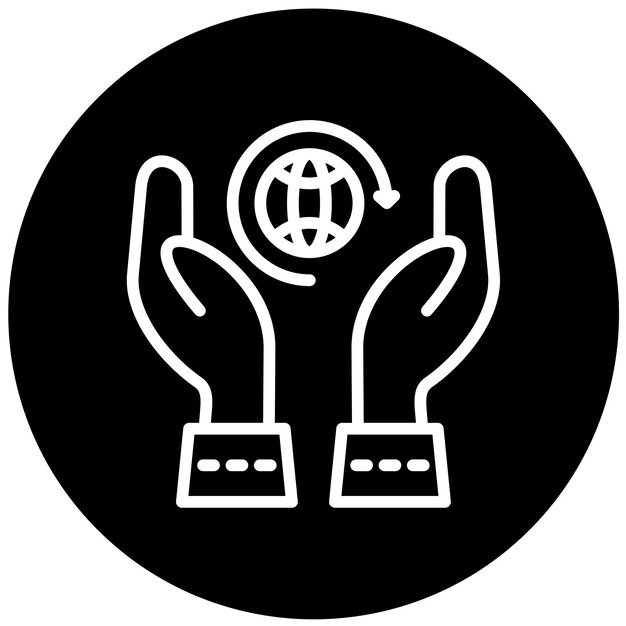 Estilo del icono de protección del ecosistema de diseño vectorial