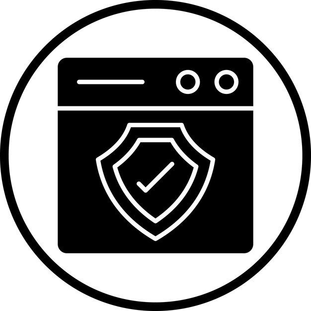 Estilo de icono de protección web de diseño vectorial