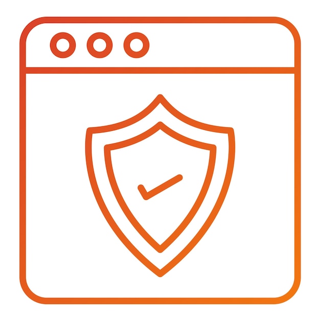 Estilo de icono de protección web de diseño vectorial