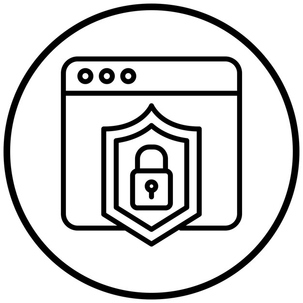 Estilo de icono de protección web de diseño vectorial